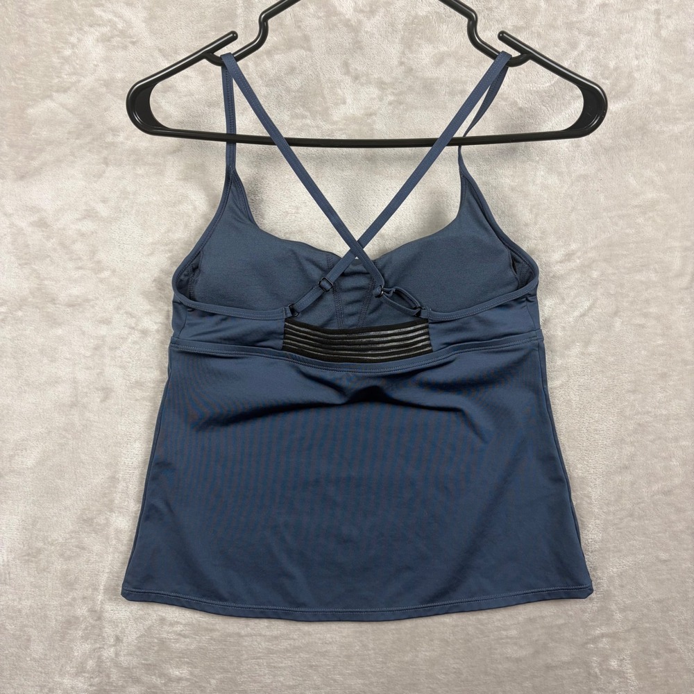 Nike Swim Crossback Tankini Top Women Blue Athletic Sz M Pads Adjustable Straps - Picture 4 of 7